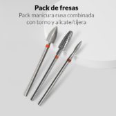 Pack de fresas para manicura rusa combinada con torno y alicates