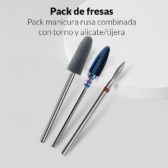 Pack de fresas para manicura rusa combinada con torno y alicates 3