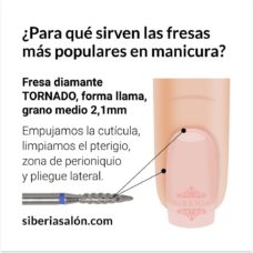 Foto del producto 16: Fresa / Broca KMIZ de diamante TORNADO, forma llama 2,1mm, grano medio, longitud 10mm.