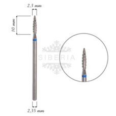 Foto del producto 34: Fresa / Broca KMIZ de diamante TORNADO, forma llama 2,3mm, grano medio, longitud 10mm.