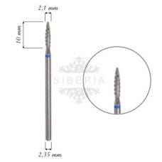 Foto del producto 15: Fresa / Broca KMIZ de diamante TORNADO, forma llama 2,1mm, grano medio, longitud 10mm.