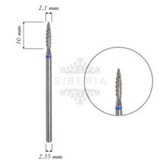 Foto del producto 21: Fresa / Broca  de diamante TORNADO, forma llama 2,1mm, grano medio, longitud 10mm.