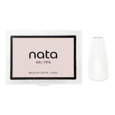Foto del producto 17: Gel tips nails PRESS ON Nata - forma ballerina tamaño mediano.