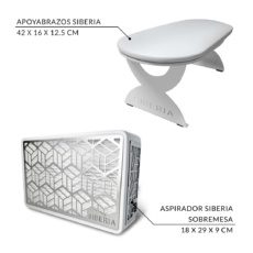 Foto del producto 11: PACK Aspirador de uñas Siberia sobremesa Bee + Apoyabrazos Siberia blanco.