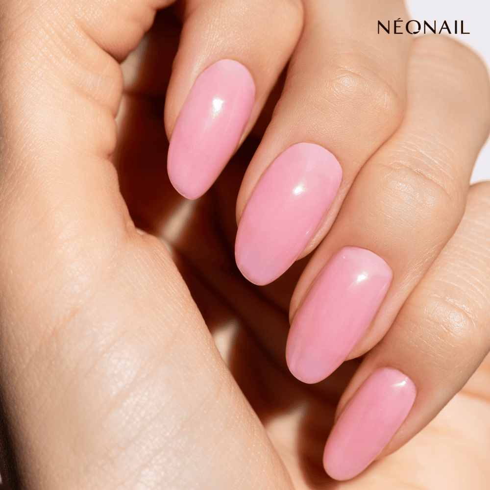 Uñas сon tops efecto milky blush