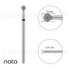 Foto del producto 9: Fresa / Broca Nata de diamante, forma bola, roja 3,5mm.