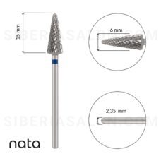 Foto del producto 25: Fresa / Broca Nata de carburo forma cono azul, L-15,0 mm., Ø6,0 mm.