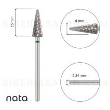 Foto del producto 24: Fresa / Broca Nata de carburo forma cono, verde, L-15,0 mm., Ø6,0 mm.