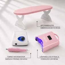 Foto del producto 16: PACK Torno SAESHIN Strong 210 + Lámpara LED Ettaala Cordless Led + Apoyabrazos Siberia en color rosa +.