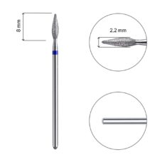 Foto del producto 3: Fresa / Broca Nata de diamante, llama, azul L- 8mm Ø2,2 mm.