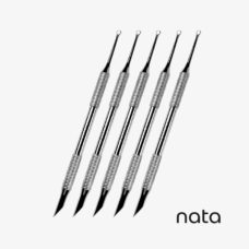 Pack 5 Empujadores de Cutículas NATA Doble Punta – Palito de Naranjo / Anillo +