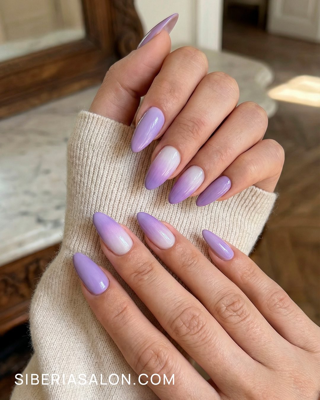Uñas color lila para primavera 2026
