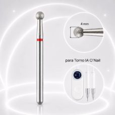 Foto del producto 8: Fresa bola roja 4mm para torno O'Nail.