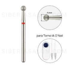 Foto del producto 4: Fresa bola roja 4mm para torno O'Nail. Foto del producto 4: Fresa bola roja 4mm para torno O'Nail.