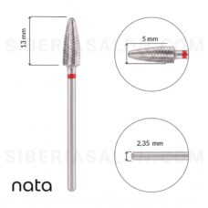 Foto del producto 17: Fresa de Carburo NATA Forma Maíz de Grano Rojo L-13 mm Ø5,0 mm.