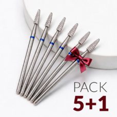 Foto del producto 14: Pack 5+1 Fresa / Broca Nata de carburo forma mini maíz azul, L-8 mm., Ø2 mm.