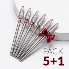 Foto del producto 26: Pack 5+1 Fresa de Carburo NATA Forma Maíz de Grano Rojo L-13 mm Ø5,0 mm.