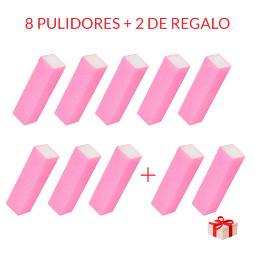 Pack 8+2 Pulidor rosa corto taco +