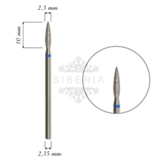 Foto del producto 22: Fresa / Broca KMIZ de diamante, forma llama 2,3mm, grano medio, longitud 10mm.