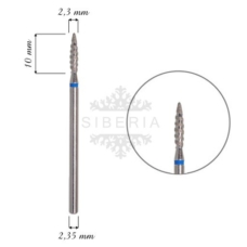 Foto del producto 19: Fresa / Broca KMIZ de diamante TORNADO, forma llama 2,3mm, grano medio, longitud 10mm.