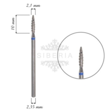 Foto del producto 20: Fresa / Broca KMIZ de diamante TORNADO, forma llama 2,1mm, grano medio, longitud 10mm.