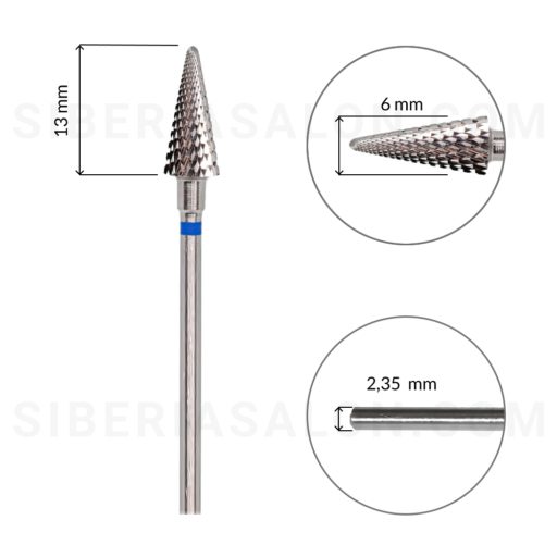 Broca KMIZ para retirar Gel y Acrílico, lanza 6mm-13mm azul 2
