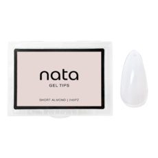 Gel tips nails PRESS ON Nata - forma almendra tamaño corto
