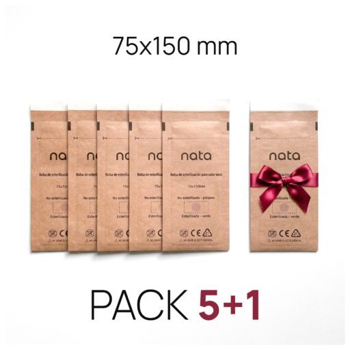 Bolsas de esterilización para calor seco 75x150mm 5+1