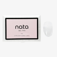 Foto del producto 1: Gel tips nails PRESS ON Nata - forma almendra tamaño extra corto.