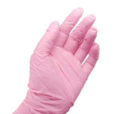 Guantes de nitrilo sin polvo color rosa