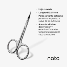 Foto del producto 1: Pack 2+1 Tijeras para cutícula Nata, hoja curvada 102.5mm +.