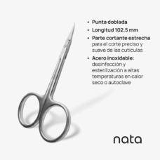 Foto del producto 1: Pack 2+1 Tijeras para cutícula Nata, punta doblada 102.5mm +.