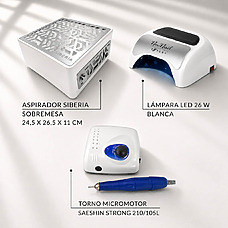 Foto del producto 9: PACK Torno SAESHIN Strong 210 + Aspirador Siberia sobremesa + Lámpara Neonail Expert +.