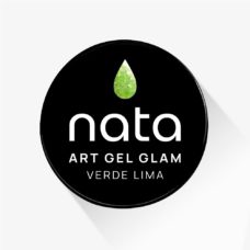 Art Gel Glam NATA Verde Lima - Gel con glitter para diseños de uñas