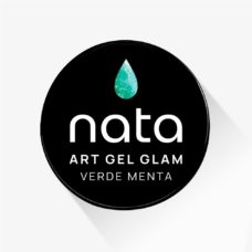 Art Gel Glam NATA Verde Menta - Gel con glitter para diseños de uñas