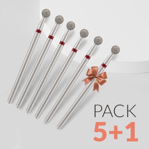 pack Fresas Nata de diamante bola roja 4mm