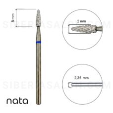 Foto del producto 14: Fresa / Broca Nata de carburo forma mini maíz azul, L-8 mm., Ø2 mm.