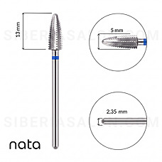 Foto del producto 1: Fresa de Carburo NATA Forma Maíz de Grano Azul L-13 mm Ø5,0 mm.
